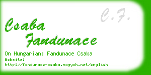csaba fandunace business card